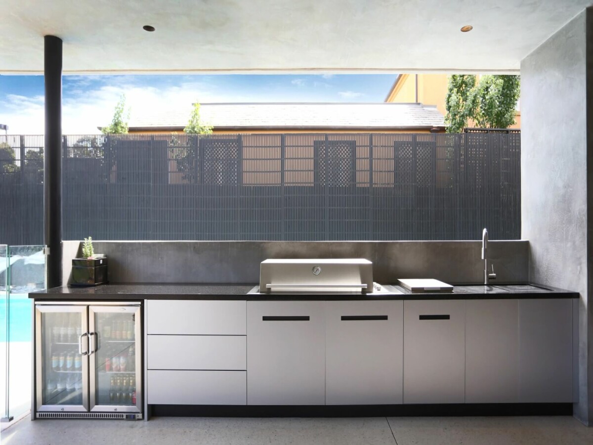 LimeTree Alfresco Beefeater Proline Hood BBQ - Corian Deep Night Sky Alfresco Kitchen