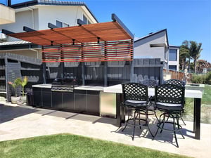 25-LimeTree Alfresco Beefeature Signature 3000E 5 Burner BBQ Matte Black Corian Witchhazel Outdoor Kitchen 2