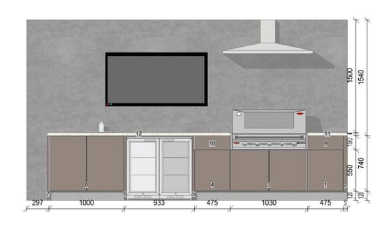 Line Drawing- Outdoor Kitchen 