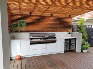 Ziegler & Brown Turbo Classic 6 Burner Matte White Corian Raincloud Alfresco Kitchen 1