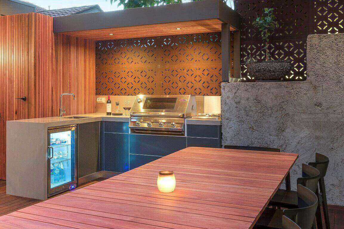 Beefeater Signature 3000SS BBQ Matte Steel Grey Corian Ash Concrete Outdoor Kitchen Ascot Vale SQ Small