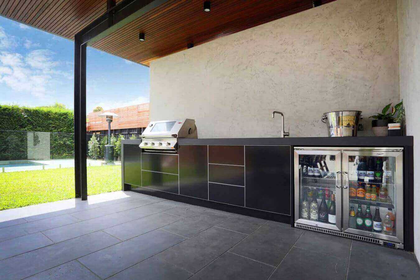 LimeTree Alfresco Beefeater Signature 4 Burner BBQ Dekton Sirius Matte Black Outdoor Kitchen Hampton Melbourne