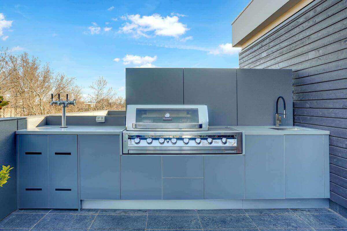 751-LimeTree Alfresco Gasmate 6 BNR BBQ Ash Grey Corian Dove Outdoor Kitchen HR1