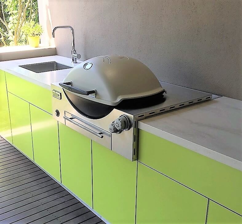 Citrus Green Weber Q3600 Built In BBQ