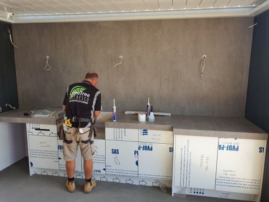 Installing an Outdoor Kitchen in Dekton Keon