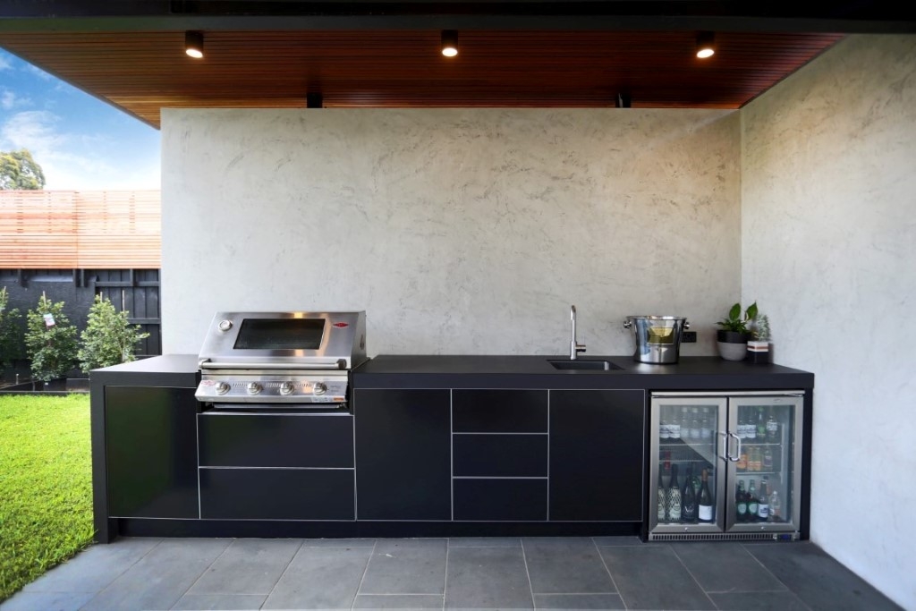 Beefeater Signature 4 Burner BBQ Dekton Sirius Matte Black Outdoor Kitchen Hampton Melbourne 6 Medium Custom