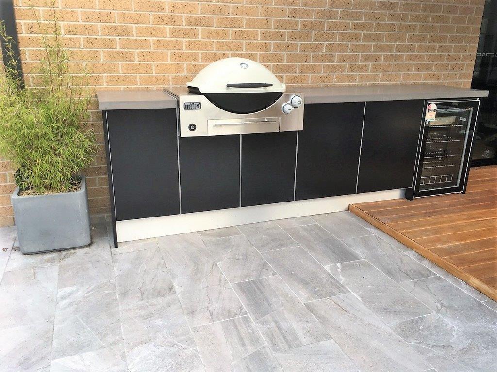 Weber Q Built In Outdoor Kitchen Concrete Bench