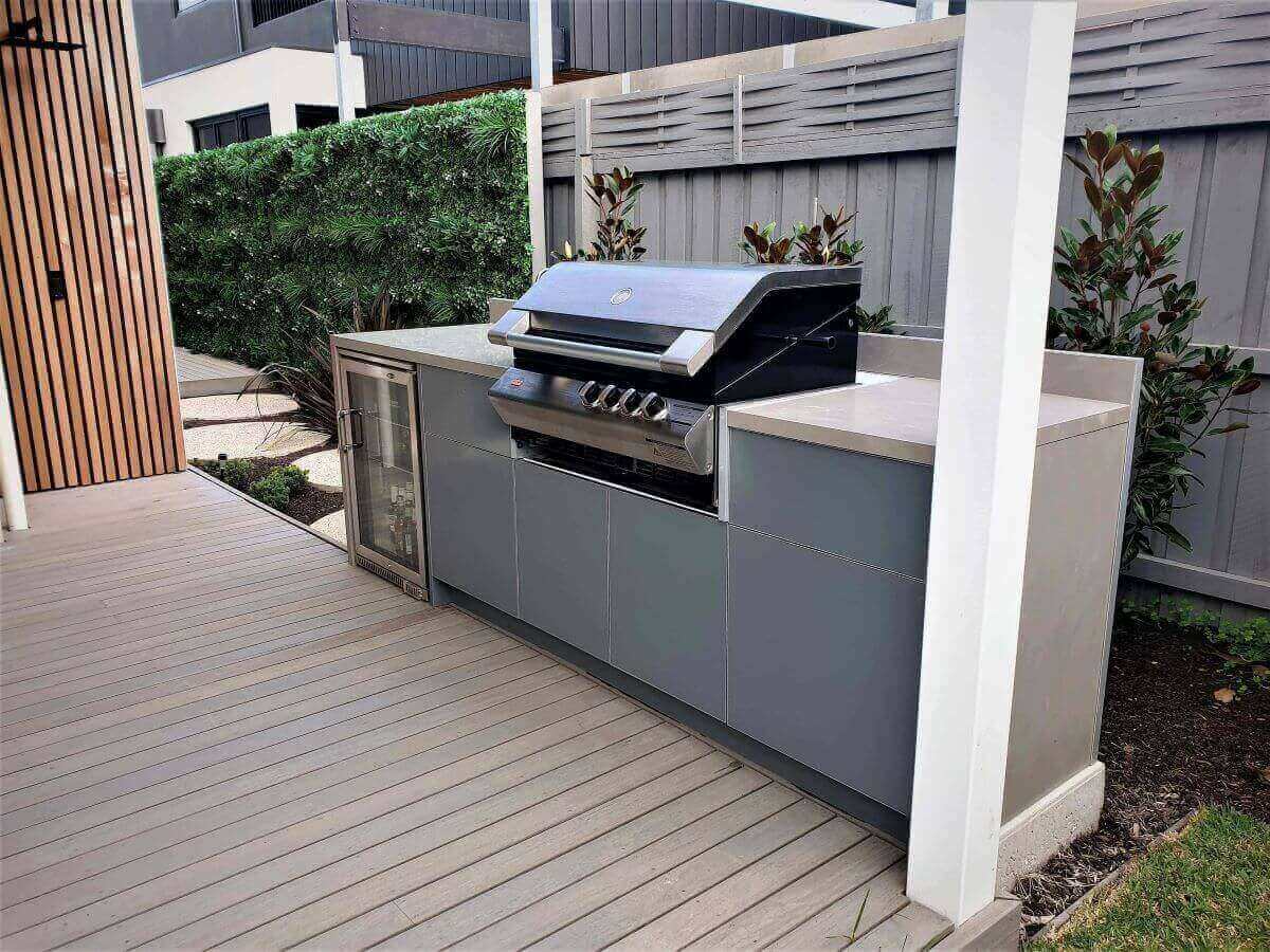 Ziegler & Brown Turbo Classic with Matte Ash Grey and Corian Ash Concrete Outdoor Kitchen 308-4